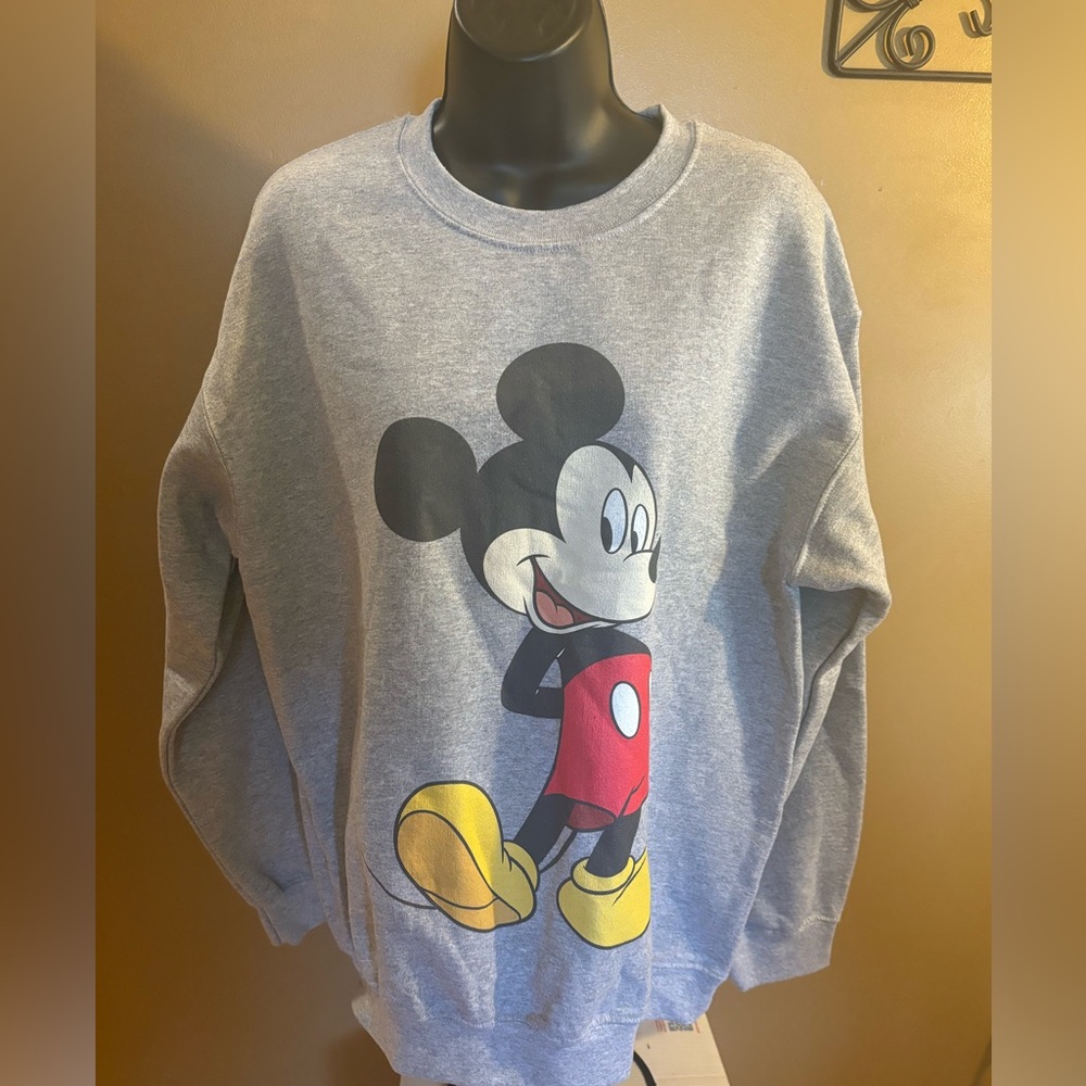 Disney Mickey Heathered Grey Sweatshirt Medium
